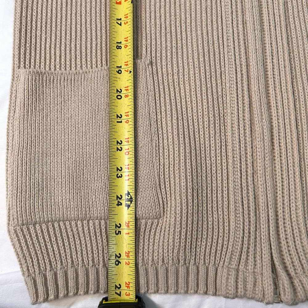 Vintage Men’s Clipper Mist tan zip up knit‎ cardigan sweater Size Large - Picture 7 of 11